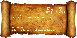 Sztáray Katalin névjegykártya